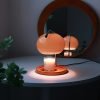 Retro Creative Iron Glass Wood Electric Night Light Candle Lamp Warmer for Living Room