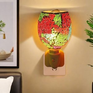 Unique Colorful Mosaic Shattered Glass Electric Wall-Mounted Plug In Wax Candle warmer
