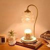 Unique Flower Metal Glass Electric Candle Warming Lamp with Preset Timer