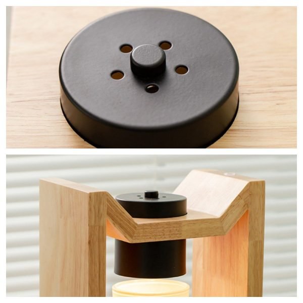 Unique M Shaped Electric Wood Candle Wax Warmer Lantern with Timer and Dimmer