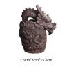 Unique Purple Clay Dragon Head Waterfall Backflow Cascading Incense Fountain Holder