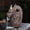 Unique Purple Clay Dragon Head Waterfall Backflow Cascading Incense Fountain Holder