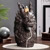 Unique Purple Clay Dragon Head Waterfall Backflow Cascading Incense Fountain Holder