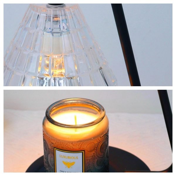 Vintage Adjustable Glass Electric Light Bulb Candle Warmer Heat Lamp with Preset Timer