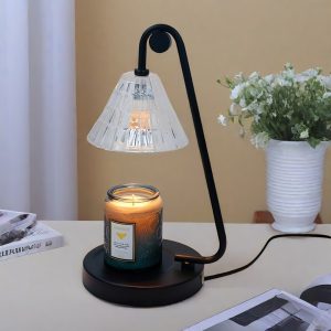 Vintage Adjustable Glass Electric Light Bulb Candle Warmer Heat Lamp with Preset Timer