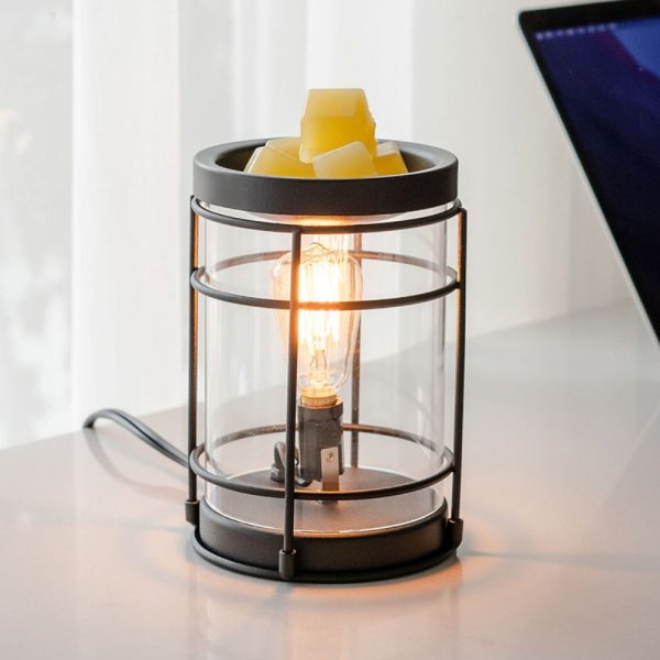Vintage Black Iron Electric Light Bulb Candle Wax Melt Warmer with Timer for Home Decor