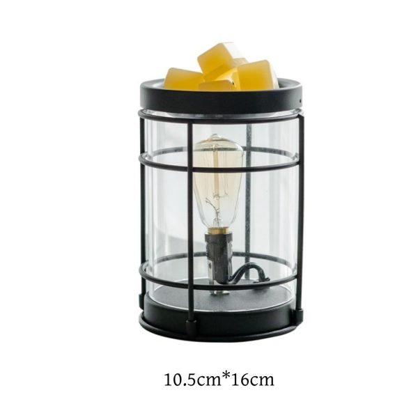 Vintage Black Iron Electric Light Bulb Candle Wax Melt Warmer with Timer for Home Decor