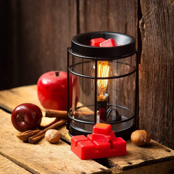 Vintage Black Iron Electric Light Bulb Candle Wax Melt Warmer with Timer for Home Decor