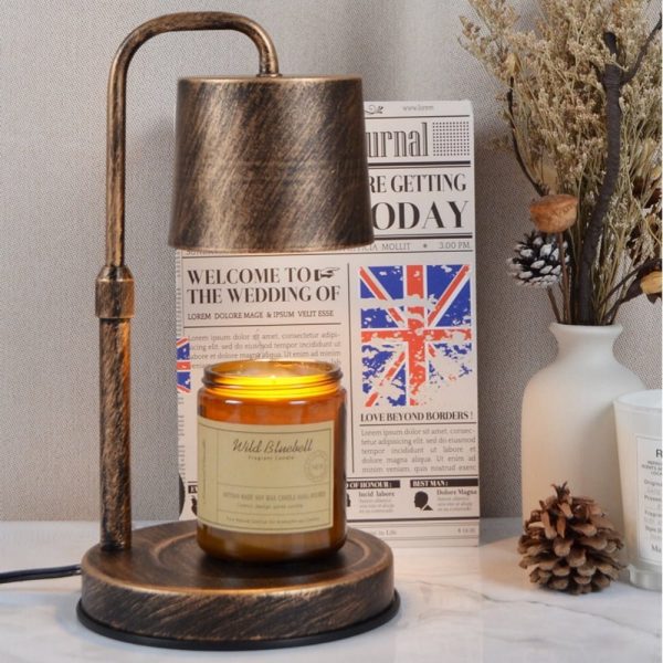 Vintage Bronze Adjustable and Dimmable Metal Iron Electric Light Bulb Candle Melter Lamp
