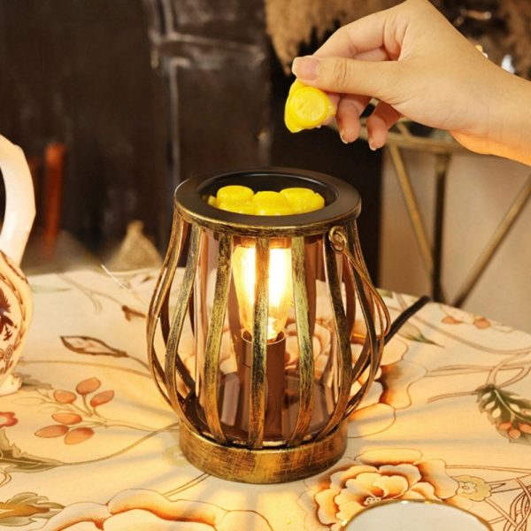 Vintage Bronze Metal Electric Candle Wax Melting Warmer with Light Bulb