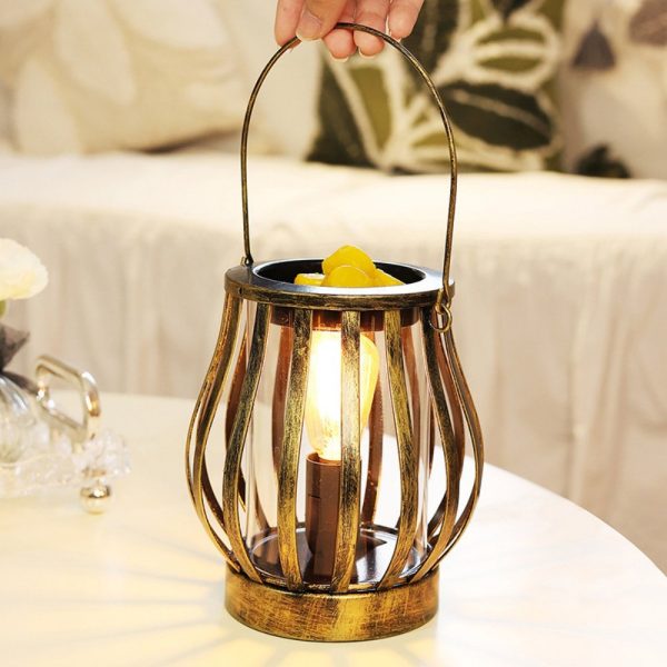 Vintage Bronze Metal Electric Candle Wax Melting Warmer with Light Bulb