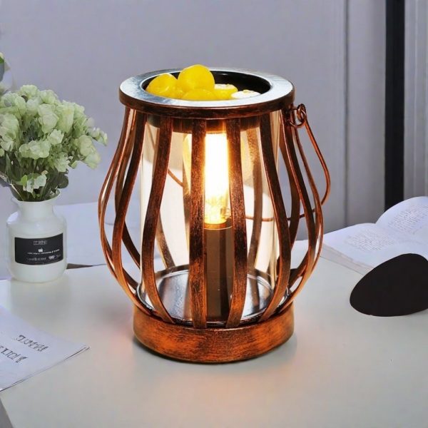 Vintage Bronze Metal Electric Candle Wax Melting Warmer with Light Bulb