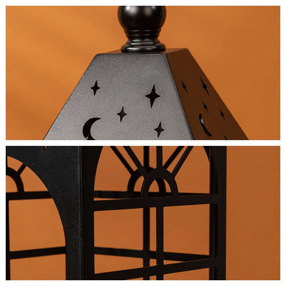 Vintage Decorative Castle Metal Dimmable Electric Lantern Candle Warmer Heat Lamps for Living Room