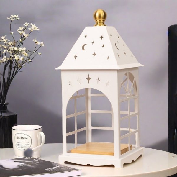 Vintage Decorative Castle Metal Dimmable Electric Lantern Candle Warmer Heat Lamps for Living Room