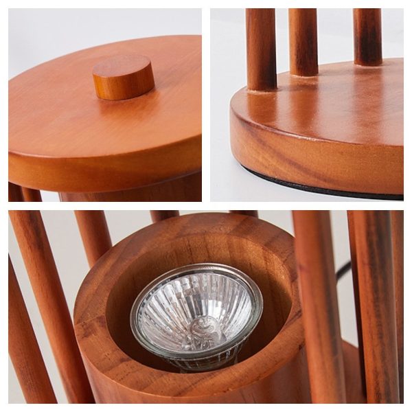 Vintage Decorative Electric Dimmable Wooden Candle Melter Wax Warmer Lantern Table Lamp