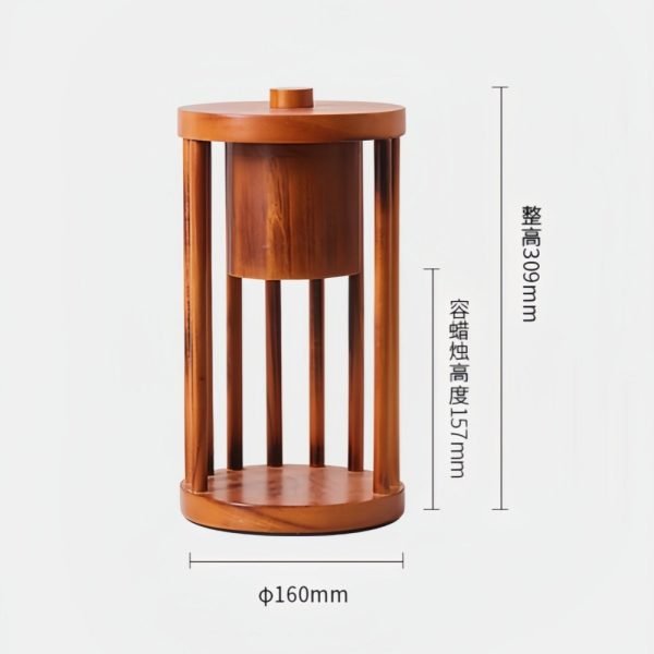 Vintage Decorative Electric Dimmable Wooden Candle Melter Wax Warmer Lantern Table Lamp