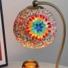 Vintage Electric Metal and Glass mosaic Dimming Lighted Aurora Candle Warmer Lamp with Bulb and Timer