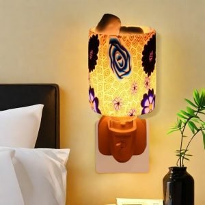 Vintage Flower Glass Electric Plug In Wall Fragrance Wax Warming Pluggable Heater