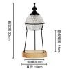 Vintage Glass Dimmable Electric Lantern Candle Warmer with Preset Timer and Wooden Base