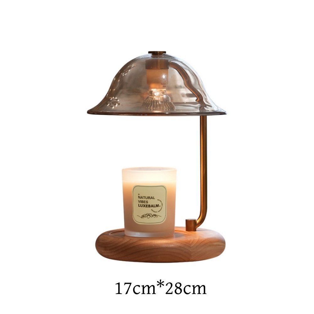 Vintage Glass Metal Electric Dimmable Candle Wax Warmer with Light and Timer for Decor