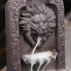 Vintage Hand Carved Lion Ceramic Waterfall Incense Fountain Incense Burner