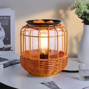 Vintage Iron Electric Night Light Bulb Candle Wax Melting Heater Lamp for Home
