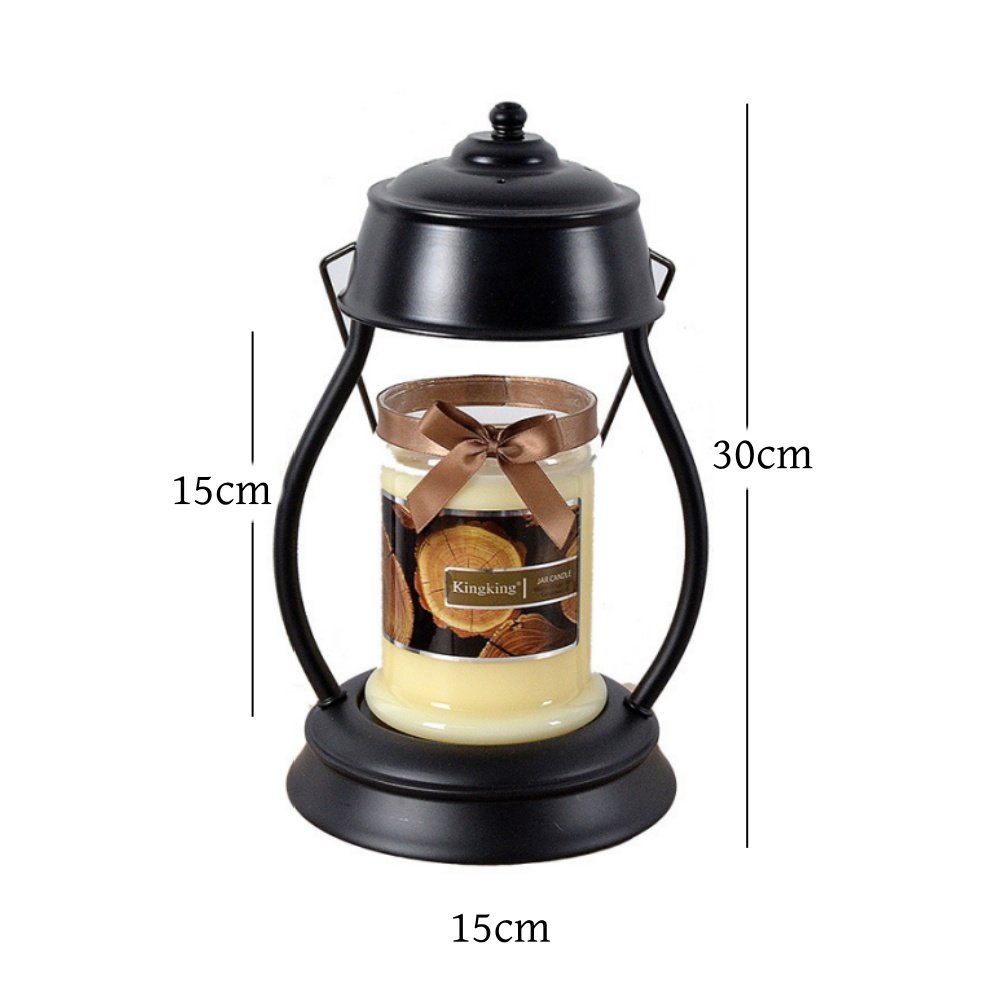 Vintage Metal Electric Candle Warmer Lantern Wax Lamps with Preset Timer for Living Room