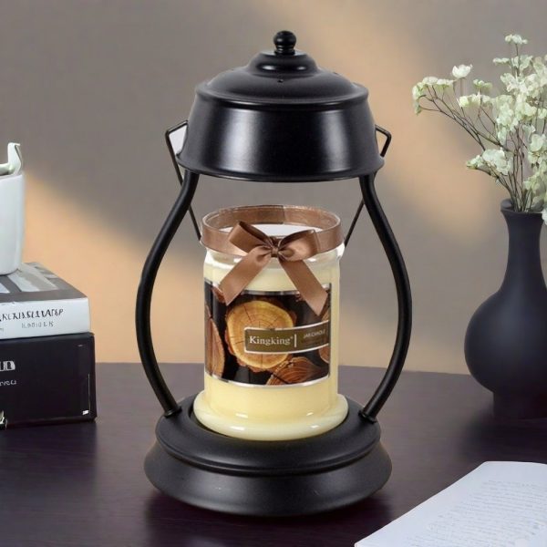 Vintage Metal Electric Candle Warmer Lantern Wax Lamps with Preset Timer for Living Room