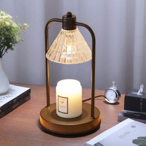 Vintage Metal Glass Electric Dimmable Lantern Candle Warmer for Jar Candles
