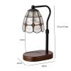 Vintage Metal Glass Wood Electric Candle Lamp Warmer with Timer and Light Bulb