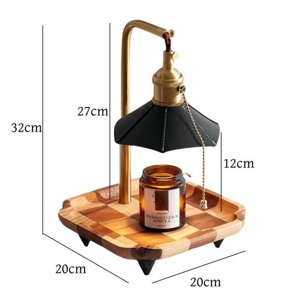 Vintage Metal Wood Dimmable Electric Candle Wax Melter Lamp for Scented Jar Candles