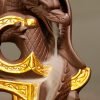 Vintage Purple Clay Golden Backflow Cascading Fountain Incense Burner Dragon Holder