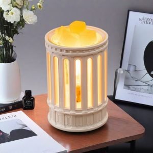 Vintage Resin Dimmable Electric Candle Wax Melt Warmer Light with Preset Timer