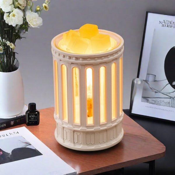 Vintage Resin Dimmable Electric Candle Wax Melt Warmer Light with Preset Timer
