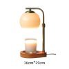 Vintage Retractable Electric Table Candle Heat Lamp with Wooden Base and Timer