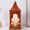 Vintage Wooden House Shaped Electric Aurora Wax Melting Warmer Lantern