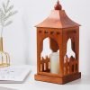Vintage Wooden House Shaped Electric Aurora Wax Melting Warmer Lantern