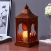 Vintage Wooden House Shaped Electric Aurora Wax Melting Warmer Lantern