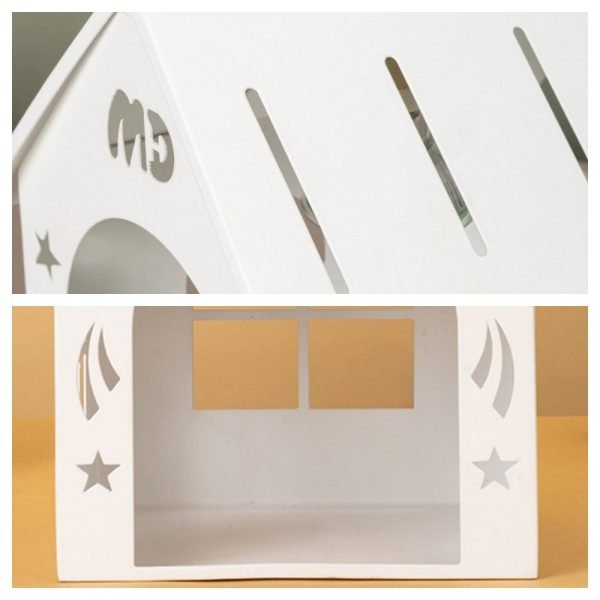 White Carved House Cordless Metal Electric Candle Warmer Light with Preset Timer