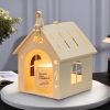 White Carved House Cordless Metal Electric Candle Warmer Light with Preset Timer