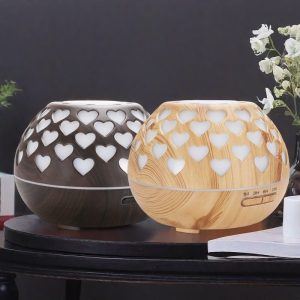Beautiful Carved Heart Electric Plug In Ultrasonic Aromatherapy Diffusers Humidifiers for Essential Oil