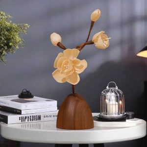 Beautiful Magnolia Flower Theme Black Walnut Wood Essential Oil Reed Diffuser