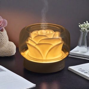 Best Beautiful Rose Flower Electric Night Light Ultrasonic Fragrance Essential Oil Diffuser Humidifier