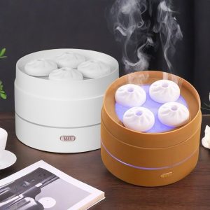 Creative Unique Steamed Buns Electric USB Ultrasonic Aromatic Humidifier and Diffuser for Essential Oils