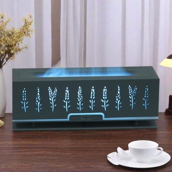 Electric Carved Ears of Wheat 3D Flame Ultrasonic Essential Oil Diffuser Night Lamp Humidifier