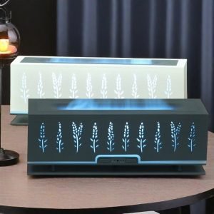 Electric Carved Ears of Wheat 3D Flame Ultrasonic Essential Oil Diffuser Night Lamp Humidifier
