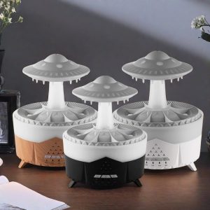 Electric Colorful Light Cloud Raindrop Plug In Ultrasonic Diffusers and Humidifiers for Essential Oils
