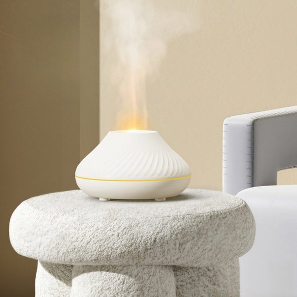 Electric 3D Simulated Flame Volcanic Colorful Light USB Powered Diffuser Humidifier for Essential Oil