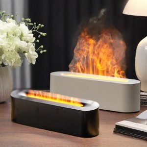 Good Electric USB Desktop Flame Simulation Air Humidifier and Diffuser for Essential Oils