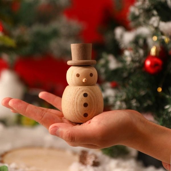 Portable Small Christmas Snowman Home Aromatherapy Wood Essential Oil Diffuser